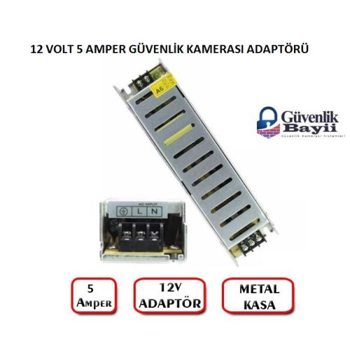 12 VOLT 5 AMPER METAL KASA ADAPTÖR