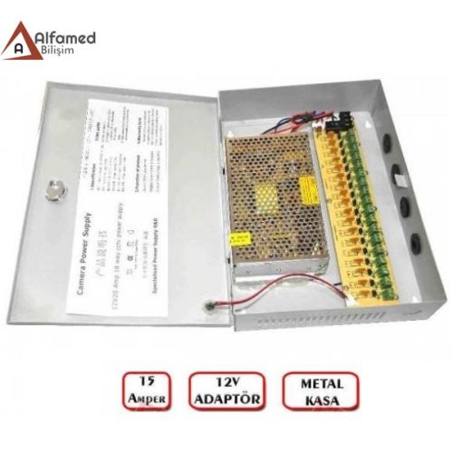 12V 15 AMPER SANAYİ TİPİ KABİNLİ ADAPTÖR