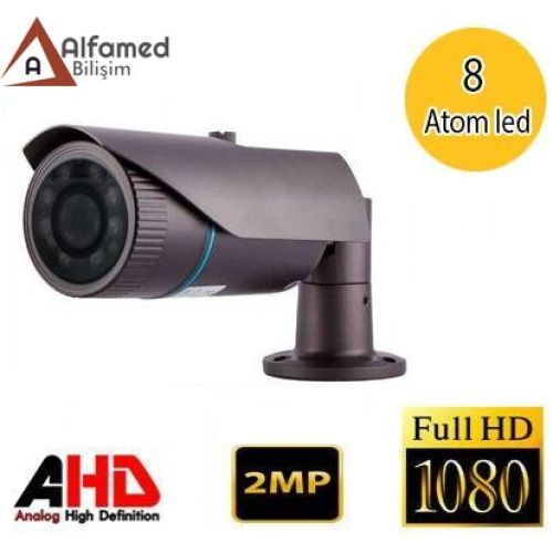 2 MP 1080P 3.6 MM 8 ATOM LED DIŞ MEKAN IP GÜVENLİK KAMERASI