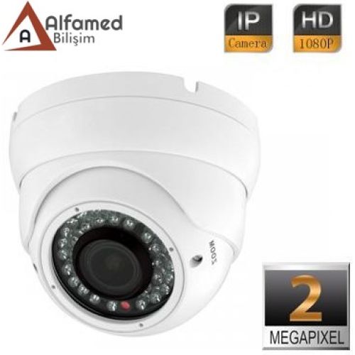 2MP 1080P IR 2.8 - 12mm Varifocal Lens IP DOME Güvenlik Kamerası