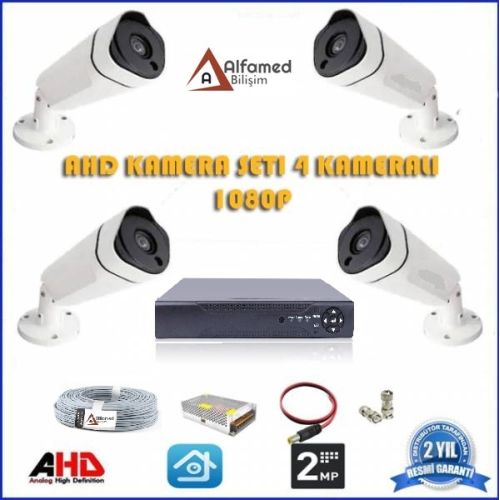 2MP 4 Kameralı AHD Güvenlik Sistemi