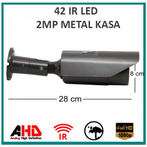 2Mp Full Hd  ARN-8142 Metal Kasa 42 Led Gece Görüşlü Güvenlik Kamerası