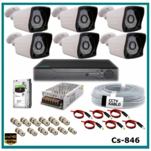 6 Kameralı 2MP 1080p Ahd Güvenlik Kamerası Sistemi CS-846