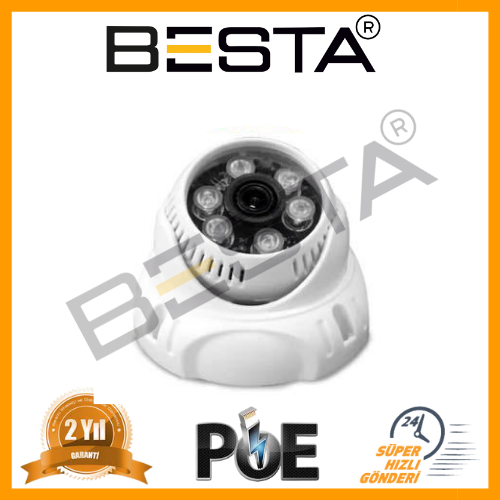 Besta 3 MP 6 ATOM LED IP POE DOME Güvenlik Kamerası KD-5280
