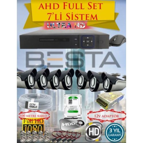 Besta KD-4157 2Mp Ahd 1080P 7 Kameralı Güvenlik Seti
