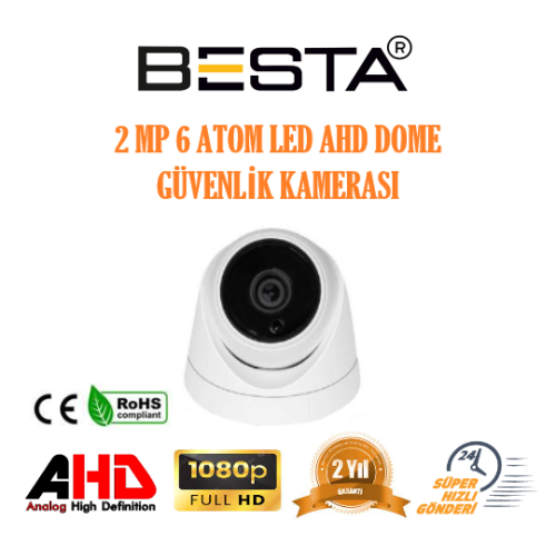 Besta KD-6329 2MP Ahd 1080P Atom Led Dome Güvenlik Kamerası