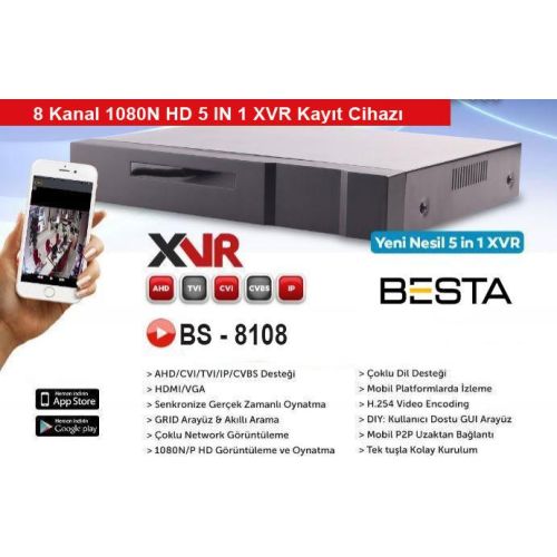 Besta XVR 8 Kanal Kamera Kayıt Cihazı KD-8108