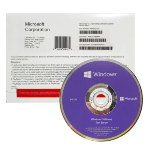 Microsoft Windows 10 Home 64bit Türkçe OEM KW9-00119 İşletim Sistemi