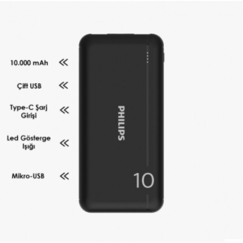 Philips Powerbank Ultra Compact 10000 Mah DLP1810NB/62 Şarj Cihazı