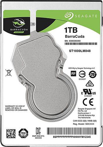 Seagate 2.5" 1 TB Barracuda ST1000LM048 SATA 3.0 5400 RPM Hard Disk