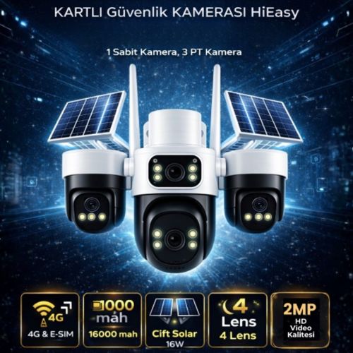 X5Tech 74-GZ 4G SIM Kartlı 4 Lensli Solar Güvenlik Kamerası