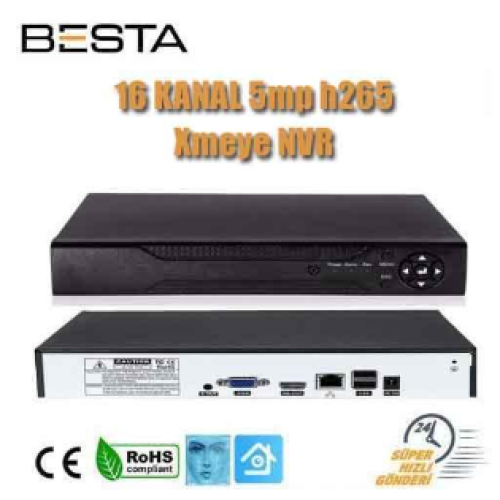 16 Kanal 8 MP H265 Xmeye Nvr Güvenlik Kamerası Kayıt Cihaz KD-3618