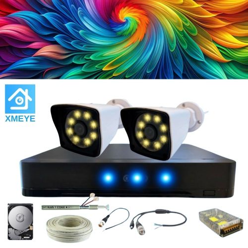 2 KAMERALI GECE RENKLİ IŞIKLI WARM LED KAMERA SETİ 250 GB HDD DAHİL - 25022W