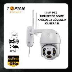 3 MP Dış Ortam Mini Speed Dome Wifi Güvenlik Kamerası İCSEE Arna-1043