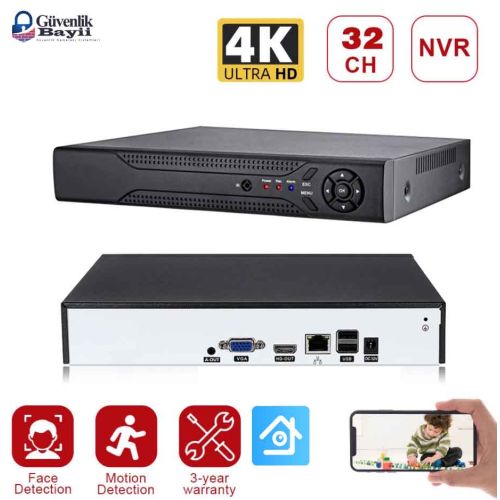 32 Kanal Xmeye 5mp Onvif 2hddli Nvr Kayit Cihazı