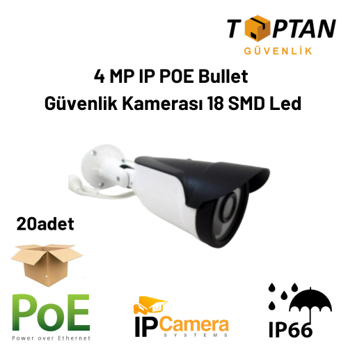 4 MP IP POE BULLET GÜVENLİK KAMERASI ARNA-1218 20 ADET AVANTAJLI KOLİ