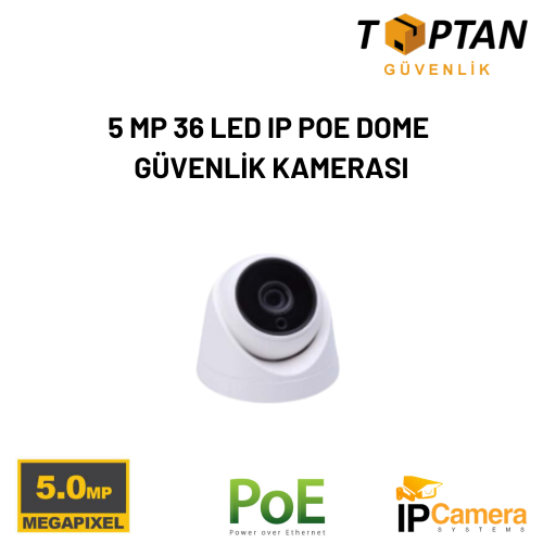 5 MP 36 LED IP POE DOME GÜVENLİK KAMERASI ARNA-1334
