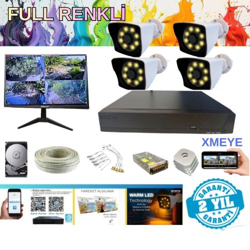 5 MP LENS 1080 P 4 KAMERALI WARM LED GÜVENLİK SETİ - 500 GB HDD VE MONİTÖR DAHİL - ST50024WSSZ