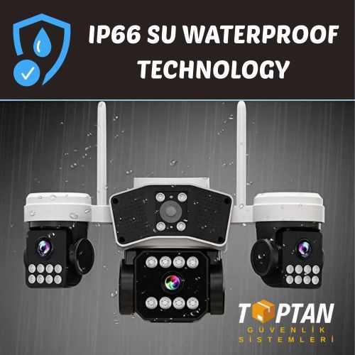 ARNA 4 KAMERALI 4X3 MP WIFI TWO-WAY AUDIO KABLOSUZ MOTORİZE GÜVENLİK KAMERASI - 4521