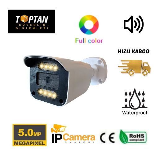 ARNA 5 MP SESLİ 8 ATOM WARM LED FULL COLOR IP Güvenlik Kamerası ARN-1019