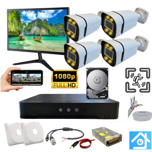 ARNA 5MP 4 WARM LED DIŞ MEKAN KAMERA SETİ 2 TB HDD VE MONİTÖR DAHİL -ST4220HM