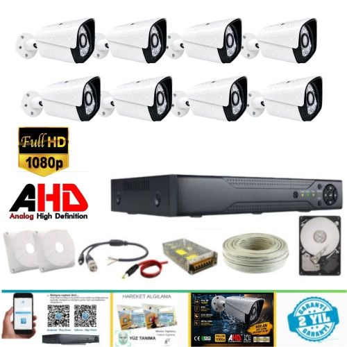 ARNA 8'Lİ BULLET KAMERA SETİ METAL KASA H.265+ YÜZ TANIMA ÖZELLİKLİ 500 GB HDD DAHİL- MS28500