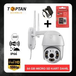 BESTA 2 MP SESLİ WIFI ÖZELLİKLİ PTZ MİNİ SPEED DOME GÜVENLİK KAMERASI 64 GB MICRO SD KART DAHİL BT-170164