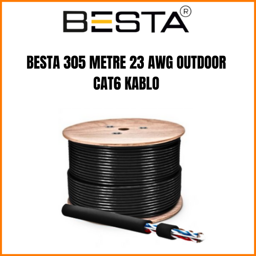 BESTA 305 METRE 23 AWG 0.57 OUTDOOR CAT6 KABLO