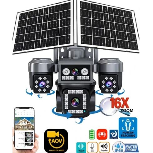 BESTA 4G ÇİFT SOLAR AOV E-SİM ÖZELLİKLİ 4 KAMERALI KABLOSUZ GÜVENLİK KAMERASI BS-204GS