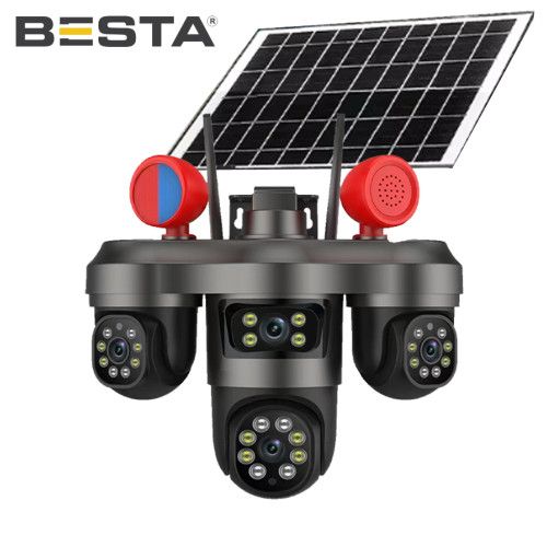 BESTA Solar 4G 3 MP + 3MP + 3MP 3 KAMERALI KABLOSUZ GÜVENLİK KAMERASI BS-55G