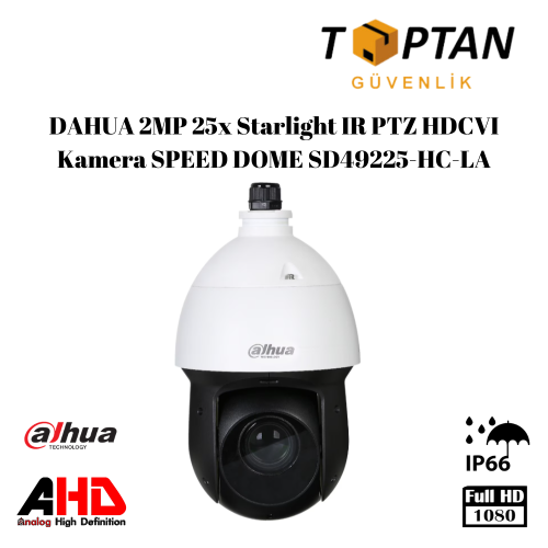 DAHUA 2MP 25x Starlight IR PTZ HDCVI Kamera SPEED DOME SD49225-HC-LA