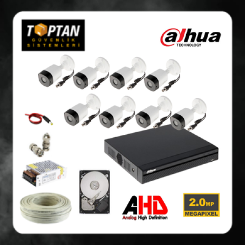 DAHUA 8 KAMERALI HDD DAHİL GÜVENLİK KAMERASI SETİ - DH0810