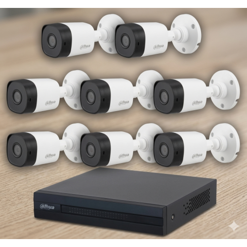 DAHUA 8 Kanal 8 Kamera Güvenlik Kamera Seti 500 GB Harddisk GECE RENKLİ KAMERALAR