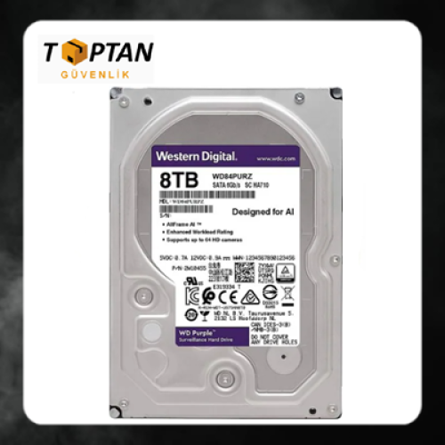 WD Purple 8 TB WD84PURZ 3.5" 5640 RPM SATA 3.0 HARDDİSK