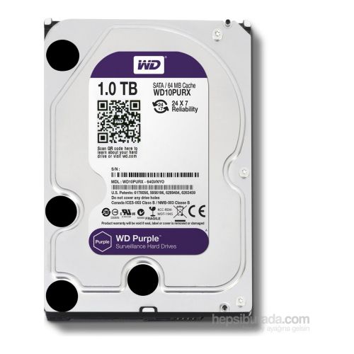 Western Digital Purple WD10PURX SATA 3.0 5400 RPM 3.5" 1 TB 7/24 Harddisk