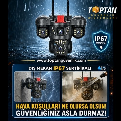 X5tech Rx-66ws 3 Kameralı Solar Wifi Ptz Ip Sesli Akıllı Güvenlik Kamera 3+3+3 Mp