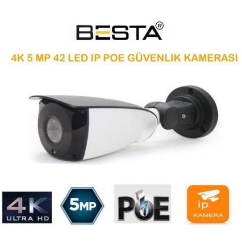 Besta 5MP 4K IP 42 LED POE BULLET GÜVENLİK KAMERASI BT-1436