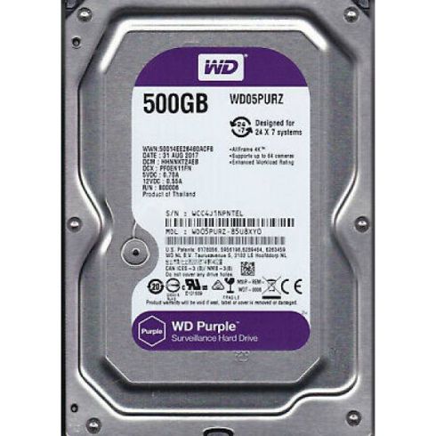 WD Purple WD05PURZ 500 GB 3.5" 5400 RPM HDD Güvenlik Diski