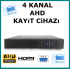 4 Kanal AHD 1080P 2MP Kamera Kayıt Cihazı AR-9004P