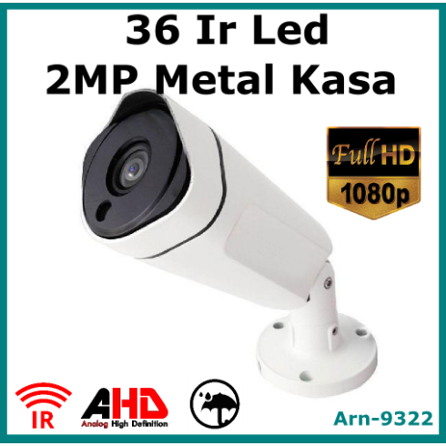 Full Hd 1080P 36 Ir Led Metal Kasa Güvenlik Kamerası Arn9322