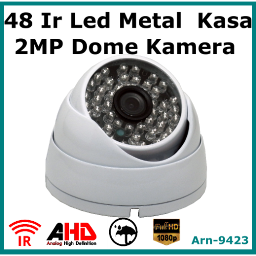 2Mp Full Hd Metal Kasa 48 Led Dome Kamera Arna9423