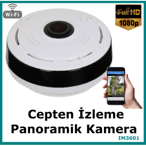 360 Derece Mini Panoramik Kamera Kablosuz Full Hd