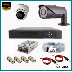 2 Kameralı 2MP Güvenlik Kamerası Sistemi AHD 1080P ( Cs 202 ) Harddisksiz