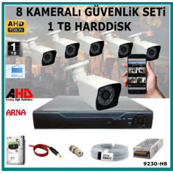 8 Kameralı Güvenlik Kamera Seti 1 Tb Hdd (9230-H8)