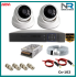 2 Kameralı 2MP Dome Güvenlik Kamerası Sistemi AHD 1080P