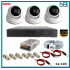 3 Kameralı 2MP Dome Güvenlik Kamerası Sistemi AHD 1080P