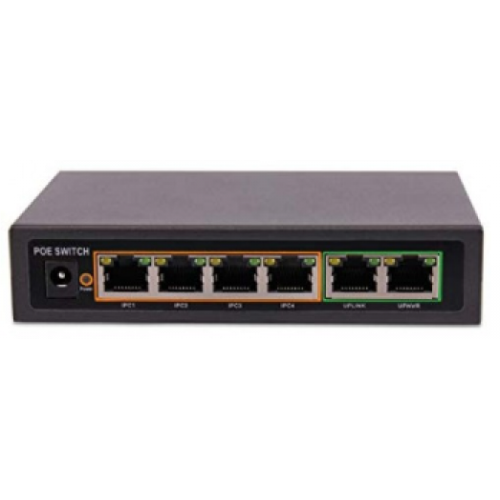 Poe Switch 4 +2 Port 2 Uplink 10/100 Mbps 250M