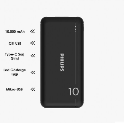 Philips Powerbank Ultra Compact 10000 Mah DLP1810NB/62 Şarj Cihazı