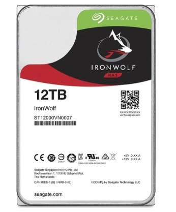 Seagate 3.5" 12 TB Ironwolf ST12000VN0007 SATA 3.0 7200 RPM Hard Disk