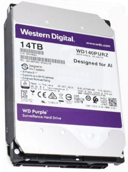 WD Purple WD140PURZ 3.5" 14 TB 7200 RPM SATA 3 HDD görünüm